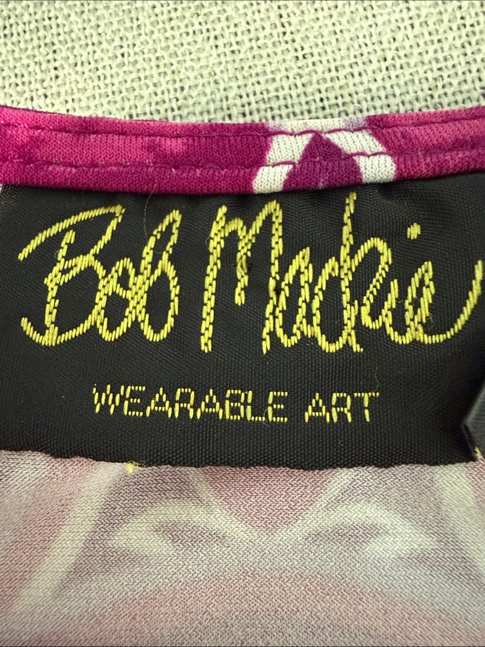 Bob Mackie Boat Neck Cap Sleeve Printed Top SZS - Picture 5 of 14